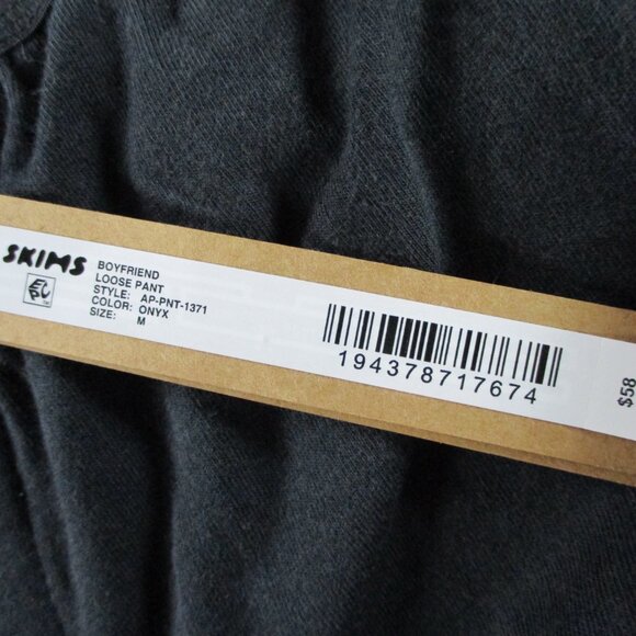 SKIMS Boyfriend Loose Pants Womens Medium Onyx Black Stretch Casual NWT NEW - Picture 11 of 13